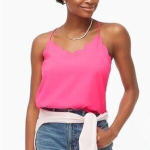 J CREW Scalloped Pink Tank